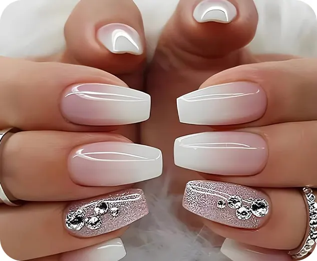 solar nails silver acrylic nails